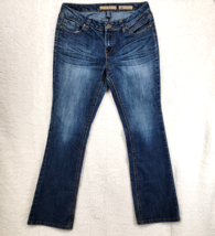 Vanilla Star Jeans Women 10 Bootcut Dark Wash Fade Distressed Embellished Y2K - £6.66 GBP