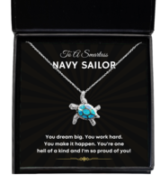 Navy Sailor New Job Promotion Necklace Birthday Gifts - Turtle Pendant Jewelry  - £39.92 GBP