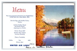 United Airlines Issued In Flight Menu Lake Fishing UNP Chrome Postcard V15 - £3.08 GBP