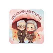 Cork-back coaster | Best Grandparents Ever Holding an Umbrella with Love - £8.81 GBP