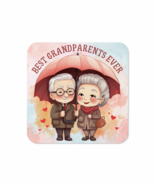 Cork-back coaster | Best Grandparents Ever Holding an Umbrella with Love - $15.24 CAD