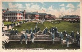 Salute to the Flag or Retreat National Military Home Kansas Postcard J24 - £10.77 GBP