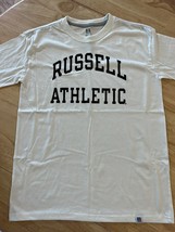 XL  Russell Mens Archie Logo Graphic Crewneck Short Sleeve T-Shirt White - £12.54 GBP