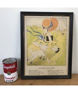 Vtg 1930s Ruth E Newton Mary Had A Little Lamb Nursery Rhyme Framed Art ... - £111.49 GBP
