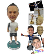 Personalized Bobblehead Male Racquetball Player With Ball In Hand - Spor... - $91.00