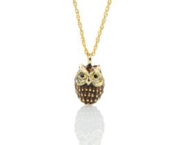 Keren Kopal Owl Charm Pendant Necklace with crystals - $39.60