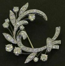 Antique Elegant 3.81CTW VVS1 Round Diamond Floral Wreath Brooch Pin - £115.30 GBP