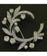 Antique Elegant 3.81CTW VVS1 Round Diamond Floral Wreath Brooch Pin - $201.01 CAD