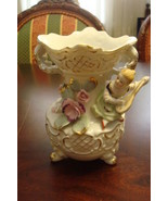 Figural Vintage  Vase Mid Century Japan Ceramic Flowers - $41.40 CAD