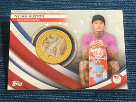 C1~ 2020-21 Topps US Olympics Nyjah Huston Team USA RC Skateboard Relic 87/99 - £21.65 GBP