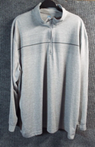 PGA Tour Golf Shirt Mens XXL Gray Pullover Long Sleeve 1/4 Zip Mock Neck... - $20.93