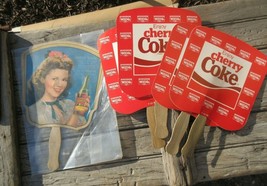 Vintage 1950s 1980s Royal Crown Cola Coca Coke Fan Advertisement Sign - £43.76 GBP