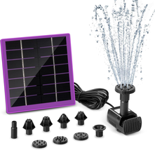 DIY Solar Water Pump Kit, 2.5W Solar Water Fountain Pump Outdoor with 8 Nozzles, - £21.66 GBP