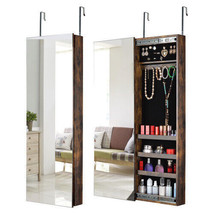 Full Mirror Jewelry Storage Cabinet With with Slide Rail Can Be Hung - £75.38 GBP
