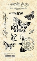 Graphic 45 Let&#39;s Get Artsy Stamp Set- - £14.81 GBP