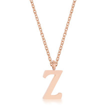 Elaina Rose Gold Stainless Steel Z Initial Necklace - $25.49