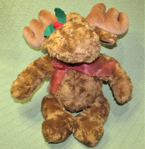 20&quot; Musical Christmas Moose Dillards Stuffed Animal Jingle Bells Tan Plush Toy - £14.84 GBP