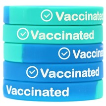 5 of VACCINATED Wristbands - Wear With Pride - High Quality Vaccine Sili... - £6.94 GBP