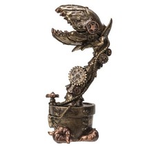 Steampunk Mutant Carnivorous Plant 14350 Figurine 9.5&quot; H Cold Cast Bronz... - $590.51 MXN