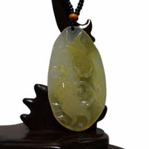 2.4&quot; China Certified Nature Yellow Dragon Jade Fortue Double Gold Fish Hand Carv - £37.67 GBP