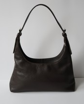 Vintage BALLY Dark Brown Leather Women Hobo Shoulder Bag Made in Italy - £123.64 GBP