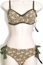 Marc Jacobs Colette 2PC Bikini Balsam Tan Floral Swimsuit Swimwear Xsnwt - £59.83 GBP