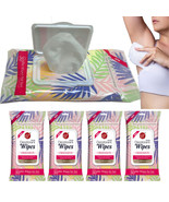 4 Packs Women&#39;S Deodorant Wipes Travel Cleansing Cloths Moist Clean Scen... - £29.87 GBP