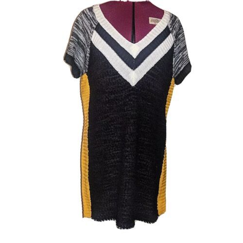 Primary image for Extra Touch Sweater Dress Multicolor Women V Neck Side Slits Size 2X