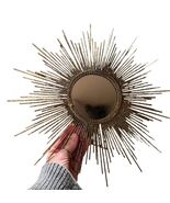 Pier 1 Mid Century SUNBURST STARBURST GOLD Braided Metal Mirror 15” - $63.11