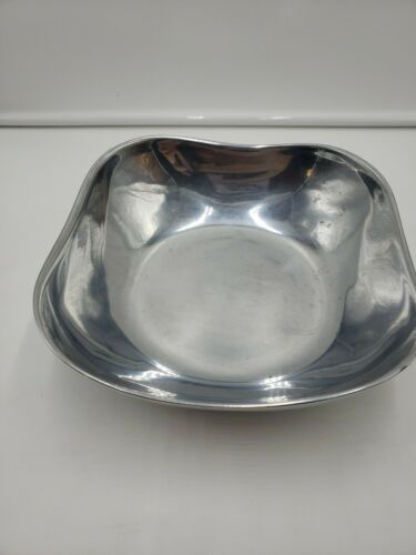 Wilton Mount Joy Pewter Polished Metalware vintage Aremetal square Bowl 9"  - $17.82