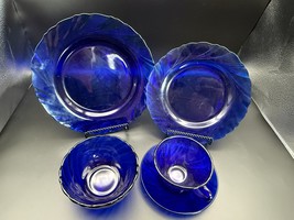 Vereco Duralex Bormioli Rocco Cobalt Blue Glass Dinnerware Set - $52.50 MXN+