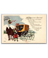 My Christmas Greeting Horse and Carriage 1930 DB Postcard R10 - £3.10 GBP
