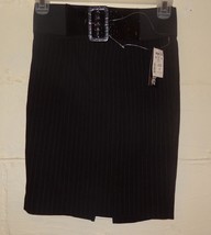 New Black Pinstripe Pencil Skirt Size M Stooshy Ladies Straight Business... - £33.65 GBP