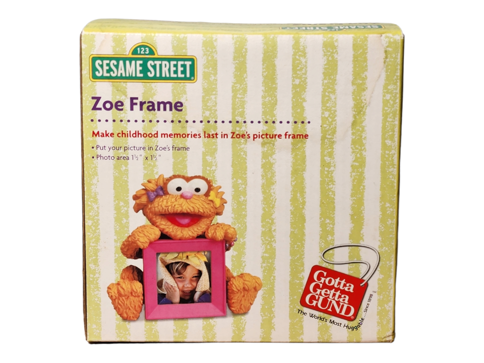 Primary image for Vintage Sesame Street Zoe Figure Picture Frame Girl Orange Pink Photo HTF 4.5"