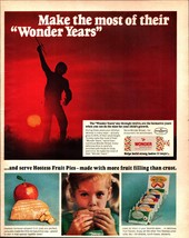 1968 Wonder Bread Vintage Print Ad Hostess Fruit Pies Adorable Girl Eati... - $24.11