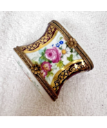 Peint Main Limoges France Floral Double Ended Trinket Box SIGNED 2 x 2 1... - €164,56 EUR