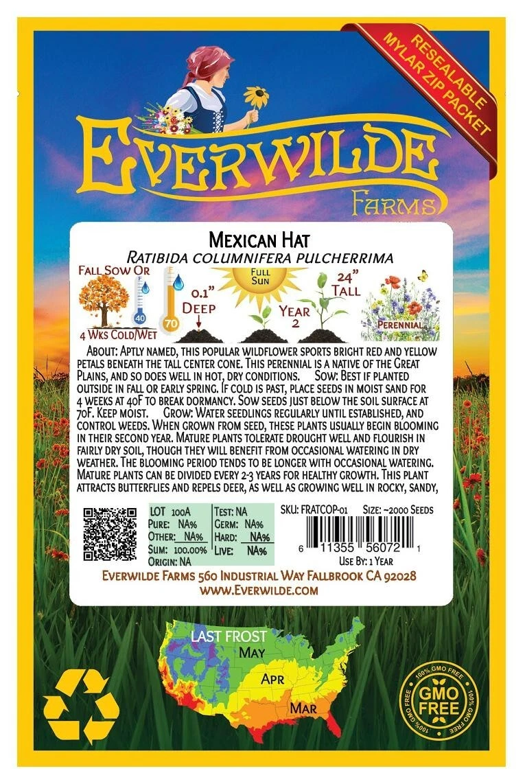 2000 Mexican Hat Wildflower Seeds  - $9.39