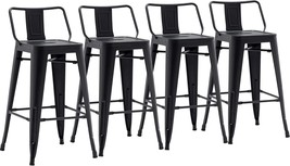 Yongchuang Metal Bar Stools Set Of 4 Counter Height Bar Stools For Indoor - £150.41 GBP