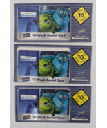 DISNEY PIXAR MONSTERS, INC. 2002 BLOCKBUSTER GIFT CARD NO VALUE Lot of 3 - $19.90