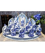 Blue Tibetan Buddhism Altar Incense Holder Display With 12 Mini Buddhas Set - $1,880.92 MXN