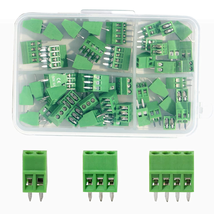 Molence 50PCS 2.54Mm 0.1&quot; Pitch PCB Mount Screw Terminal Block Connector, 2P 3P - £17.43 GBP