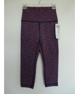 NWT LULULEMON Wunder Under Crop Pants 4 DJSD Plum Purple Multi - $80.99