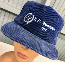 T.P. Woodside Inc HVAC VTG Buffalo New York Corduroy Snapback Baseball Cap Hat - £13.12 GBP