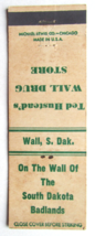Ted Hustead&#39;s Wall Drug Store - Wall, South Dakota 20 Strike Matchbook Cover SD - £1.37 GBP