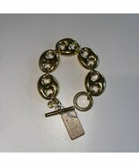 Mia Fiore Dyadema 18K Gold Plated Bronze Puffy Mariner Link Bracelet Ita... - $234.80 CAD
