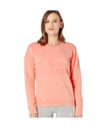 Adidas Womens M Orange Logo Crewneck Long Sleeve Sweatshirt NWD DA12 - $33.60 CAD
