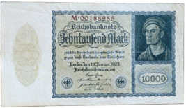 GERMANY 10 000 MARK REICHSBANKNOTE 1922 VERY RARE NO RESERVE - $18.46