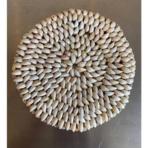 Vintage Cowrie Shell Trivet, Hot Pot Holder, Seashell, Boho, Beach Kitchen Decor - £13.09 GBP