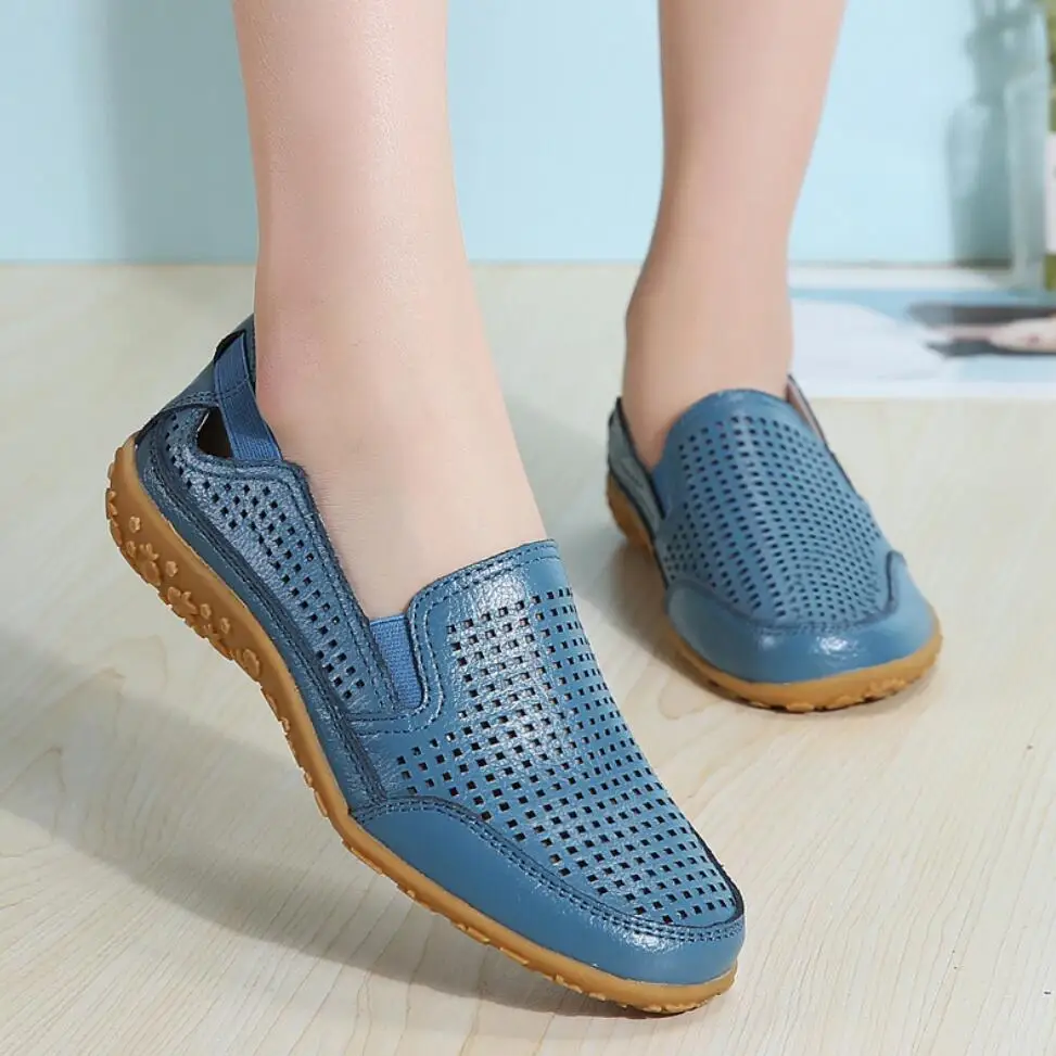 En s flats 2022 summer female thick bottom hollowed women s shoes casual single sandals thumb200