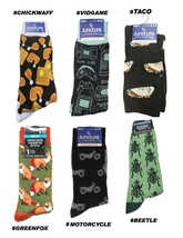 Mens Funky NOVELTY SOCKS-Chicken &amp; Waffle-Game-Fox-Beetle-Taco-Motorcycl... - $3.77+